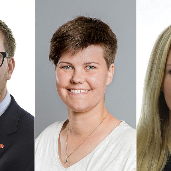 Riksdagsledamöterna från Vänsterpartiet Håkan Svenneling, Hanna Gunnarsson och Linda Snecker