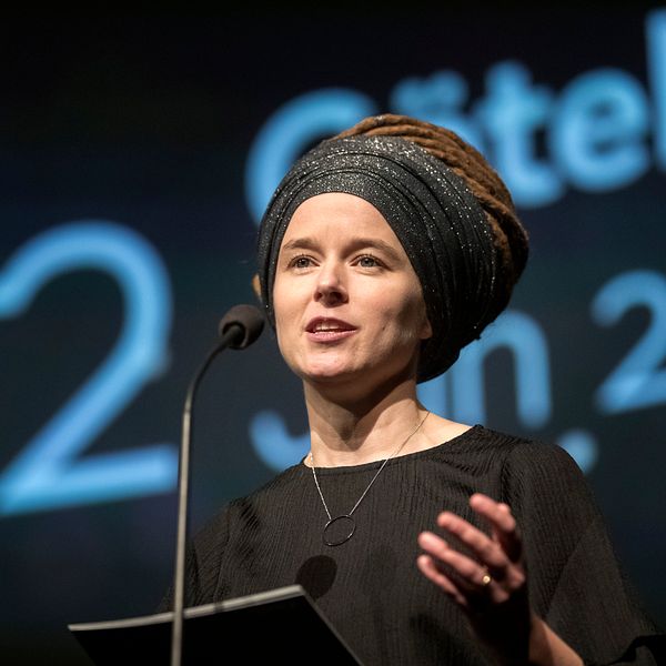 Kulturminister Amanda Lind (MP) på Göteborg filmfestival.
