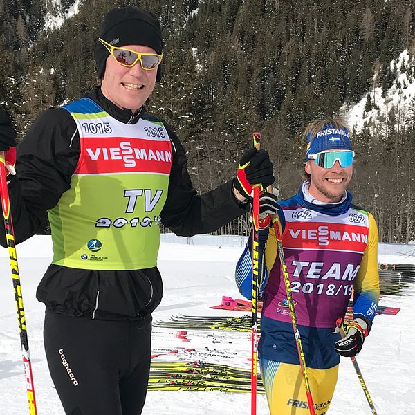 Björn Ferry med tränare Johan Hagström.