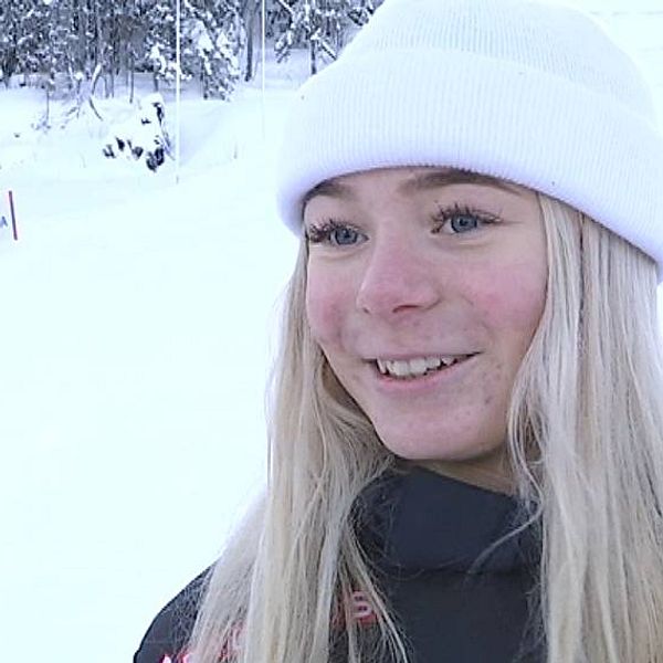 Novalie Engholm från Härnösand tog SM-guld i snowboardens Big air på tisdagen.