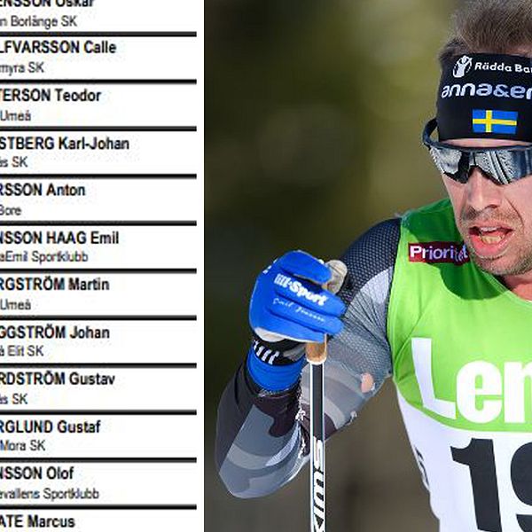 Emil Jönsson Haag och startlistan för sprinten i SM-veckan.