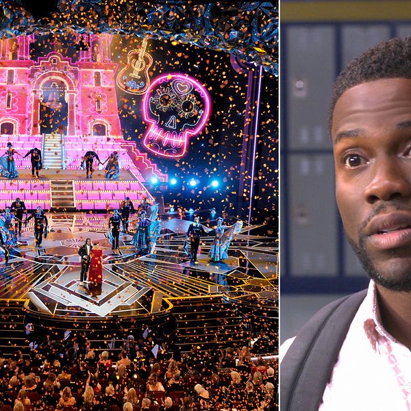 Kevin Hart, som t.v syns i filmen ”Night School” hoppade av uppdraget. Nu är det klart att ingen efterträder honom som värd för Oscargalan. T.h en bild från fjolårets gala.