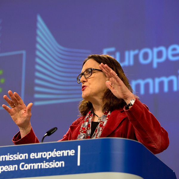 EU:s handelskommissionär Cecilia Malmström kan glädja sig över ännu ett nytt handelsavtal, nu med Singapore. Arkivfoto.