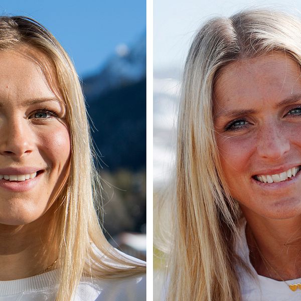 Frida Karlsson (till vänster) jämförs med världens bästa längdåkare Therese Johaug (till höger).
