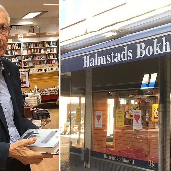 Hans Carlsson, bokhandlare och en av ägarna av Halmstad bokhandel.