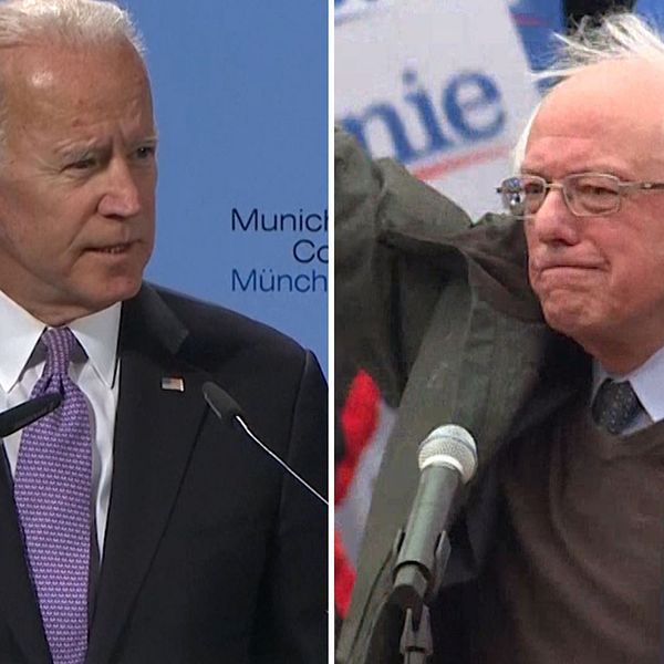 Joe Biden och Bernie Sanders är de som jagas i det demokratiska primärvalet.