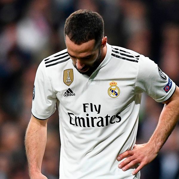 Real Madrids ytterback Dani Carvajal var besviken efter uttåget.
