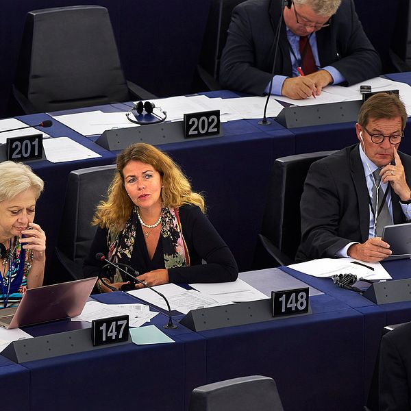 Liberalernas Cecilia Wikström i EU-parlamentet i Strasbourg.