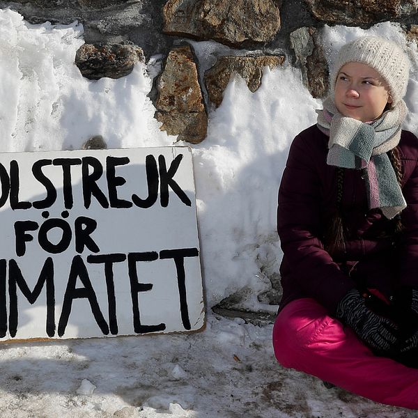 Greta Thunberg i samband med World Economic Forum i Davos.