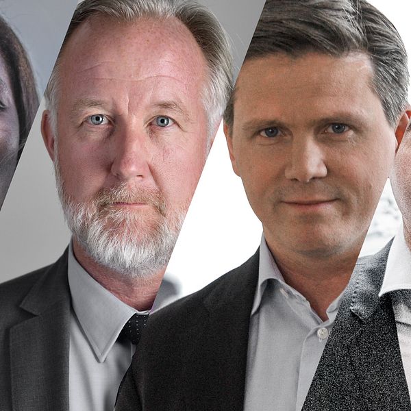 Nyamko Sabuni, Johan Pehrson, Erik Ullberg och Christer Nylander som alla är potentiella efterträdare till Liberalernas partiledare Jan Björklund.