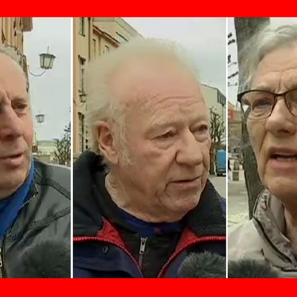 Tre Katrineholmsbor – två män och en kvinna – som intervjuas i klippet.