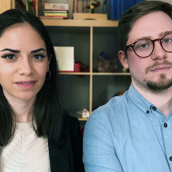 Familjehemssekreterarna Paulina Vidal och Jonatan Ordenes Robertsson på Södertälje kommun.