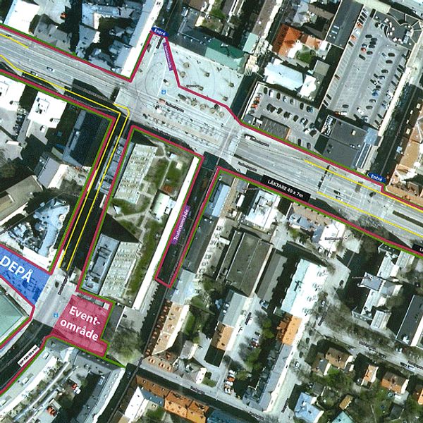 Det här är en karta på hur man vill spärra av staden för att ge plats åt motorfesten.
