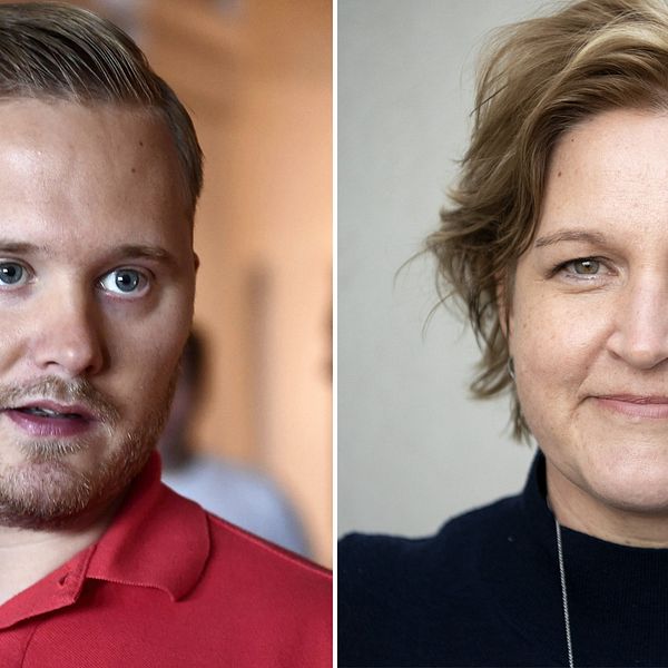 Sverigedemokraternas Henrik Vinge, samt Liberalernas Karin Karlsbro.
