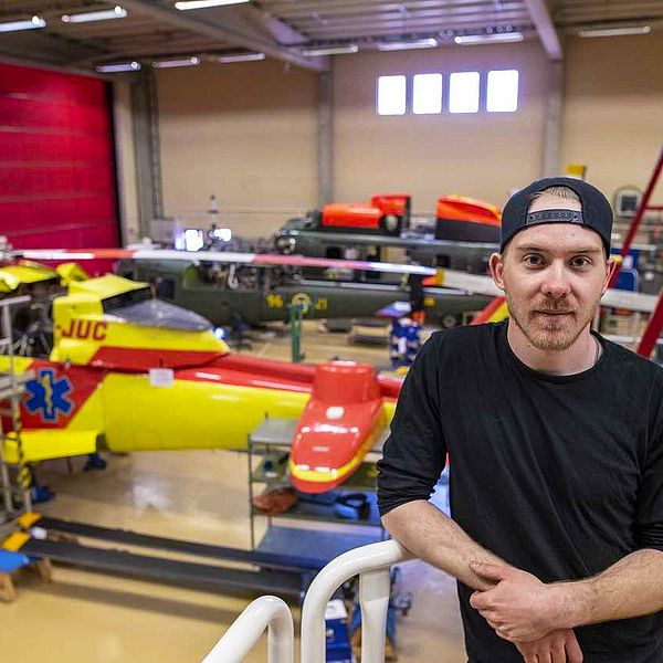 Max Johansson studerar på Nordiskt Flygteknikcentrum i Luleå och blir klar tekniker i juni. Han har redan erbjudits arbete som flygtekniker.