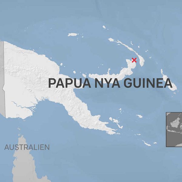 En karta över Papua Nya Guinea.