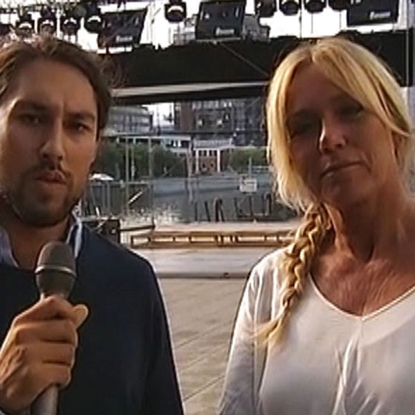 Leo Razzak och Anne Lundberg, programledare i jobbdebatten.