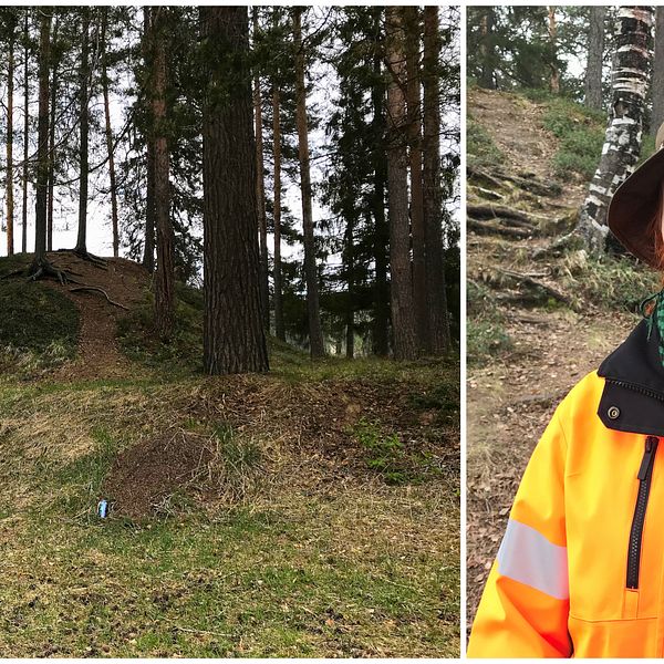 Frida Palmbo, arkeolog vid Norrbottens museum är med och undersöker högarna.