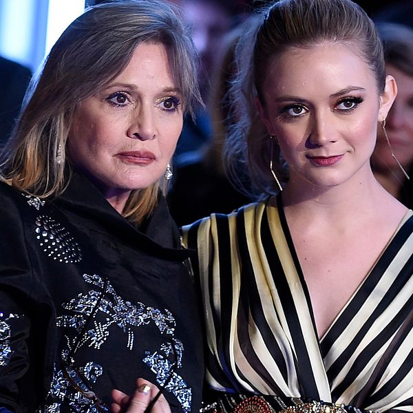 Carrie Fisher och Billie Lourd vid premiären av ”The force awakens” 2015.