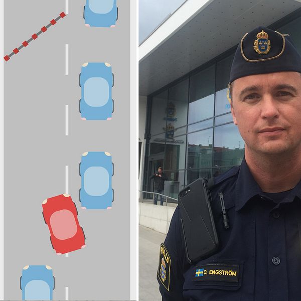 I klippet kan du se exempel på vad som är okej att göra och inte. Ola Engström, trafikpolis i Halland, svarar även på vad som kan ge böter.