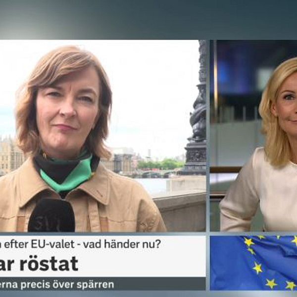 Bild från sändningen dagen efter EU-valet.