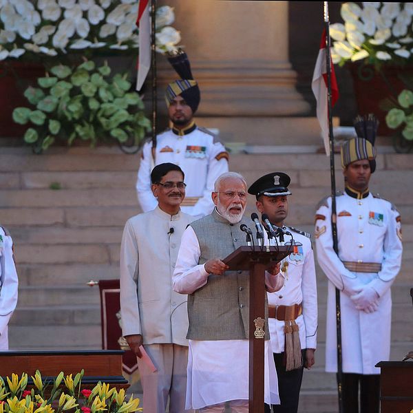 Narenda Modi under ceremonin.