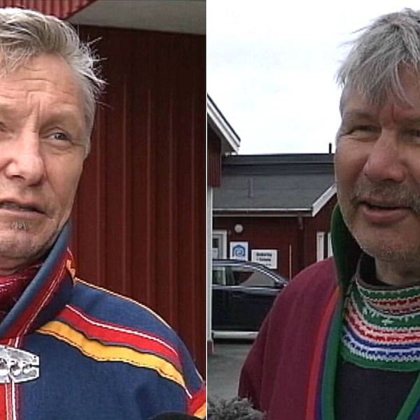 Bild på Per-Oloft Nutti (Samelandspartiet) och Anders Kråik (Samernas)