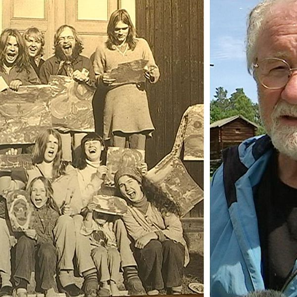 Peter Johanzson, ordförande i Delsbo hembygdsföreningen ansvarar för utställningen, han kom själv till delsbo som gröna vågare för cirka 45 år sedan.