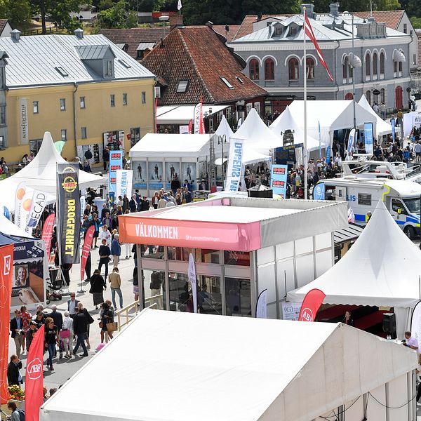 Utsikt över Hamnplan under politikerveckan i Almedalen 2018.