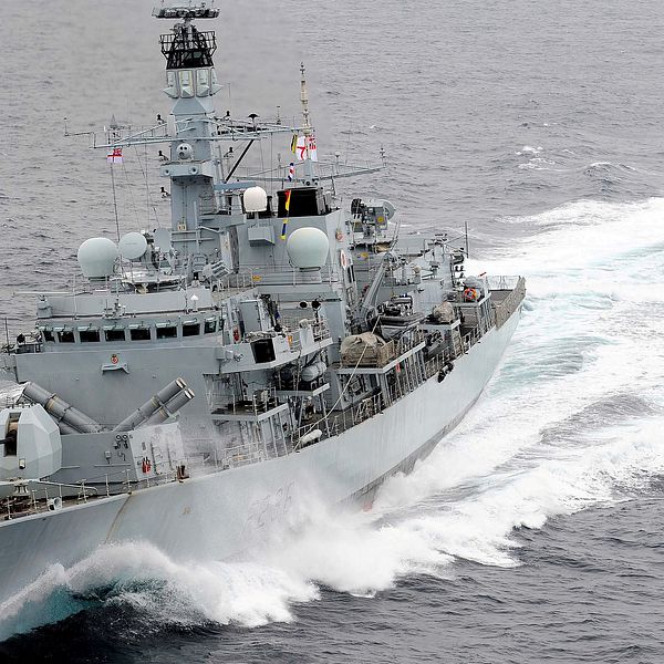 Brittiska frigatten HMS Montrose. Arkivbild.