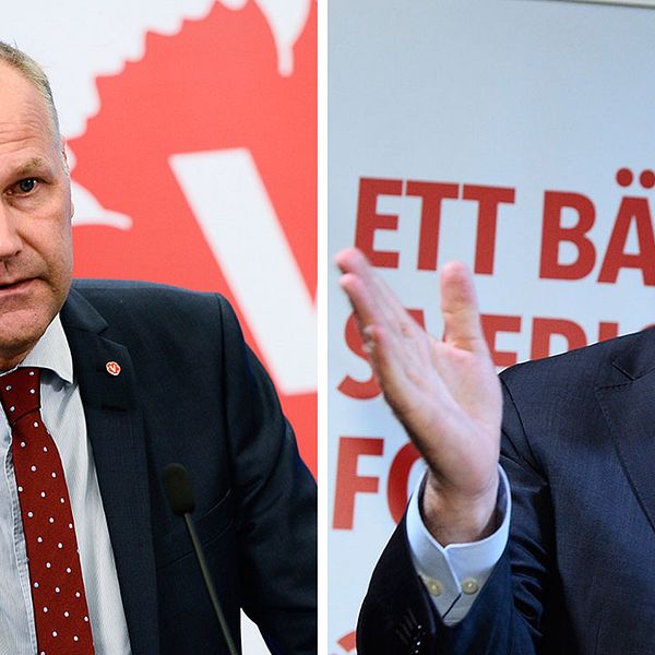 Vänsterpartiets ledare Jonas Sjöstedt får nobben av S-ledaren Stefan Löfven. ”ett misstag”, säger Sjösted som inte får bilda regering med Löfven.