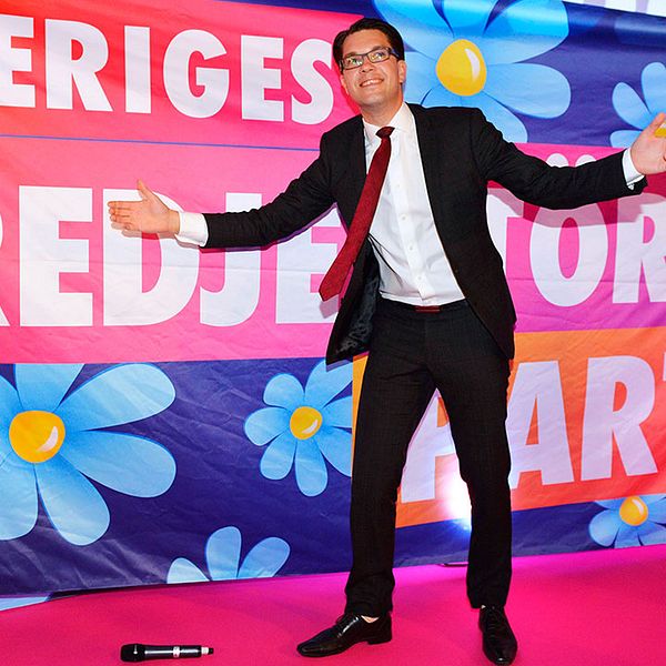 Sverigedemokraternas partiledare Jimmie Åkesson på valdagen.