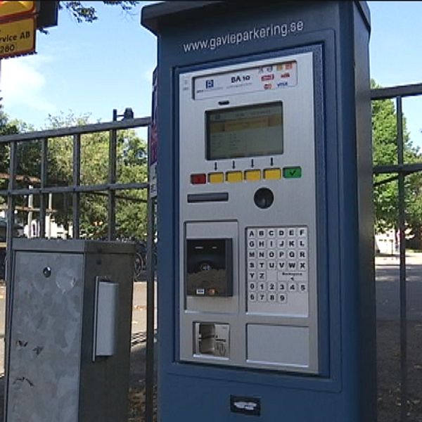 Blå parkeringsautomat