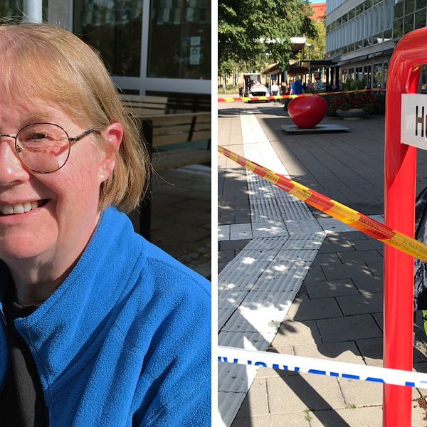 Ann-Sofie Wehlman sitter utanför huvudentrén vid sjukhuset i Västerås och väntar besked om det blir något besök hos diabetesläkaren eller inte.