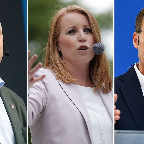 Jonas Sjöstedt(V) , Annie Lööf (C) och Ulf Kristersson (M)