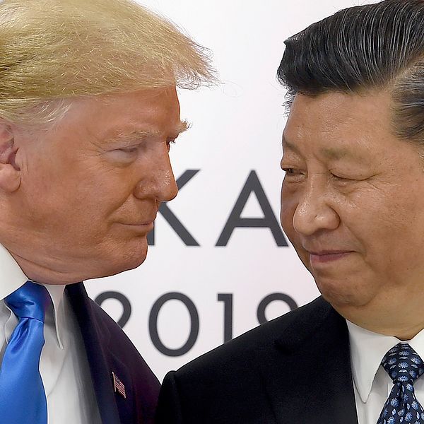 USA:s president Donald Trump till vänster och Kinas president Xi Jinping