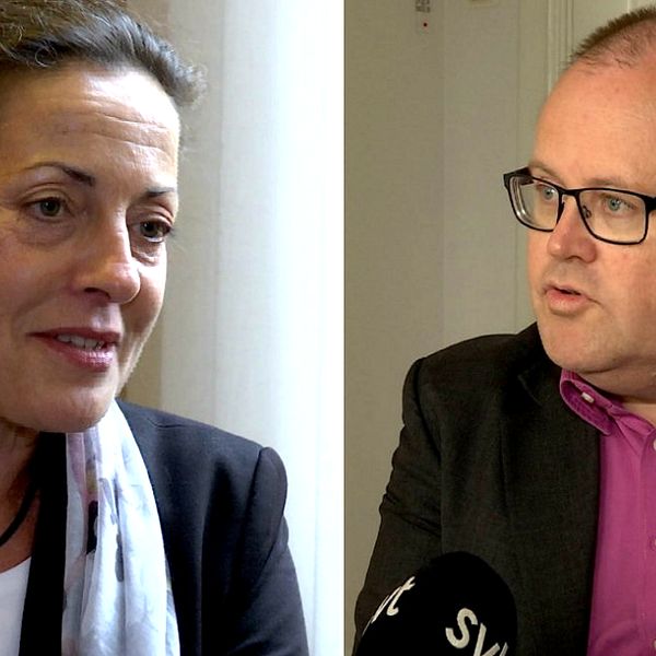 Carina Bulic (D) och Johan Nyhus (S) är två profiler inom debatten om Västlänken.