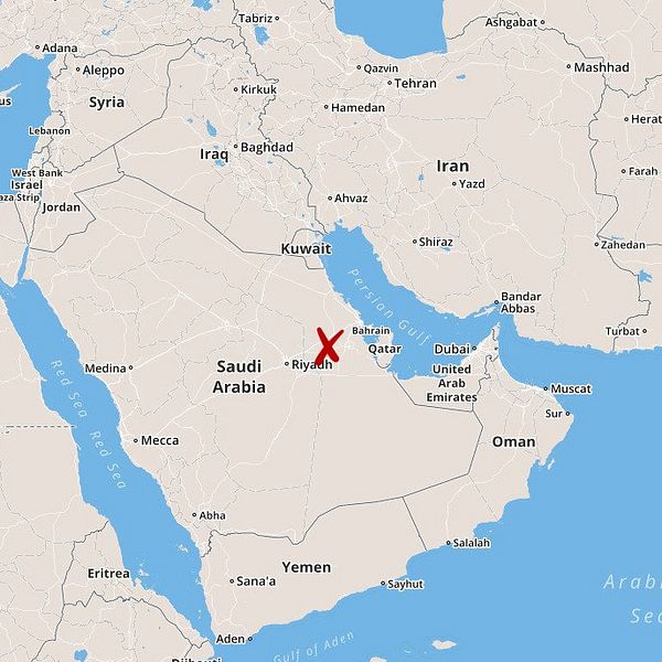 Karta över Saudiarabien.