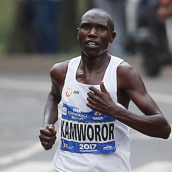 Geoffrey Kamworor satte nytt världsrekord i halvmaraton.
