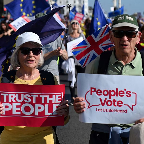 Demonstranter vid Labours-kongress som kräver en ny folkomröstning om brexit