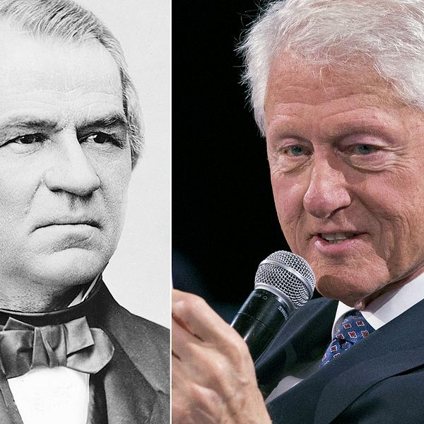 Andrew Johnson och Bill Clinton är de enda amerikanska presidenterna hittills som har ställs inför riksrätt. Richard Nixon hann avgå strax innan.