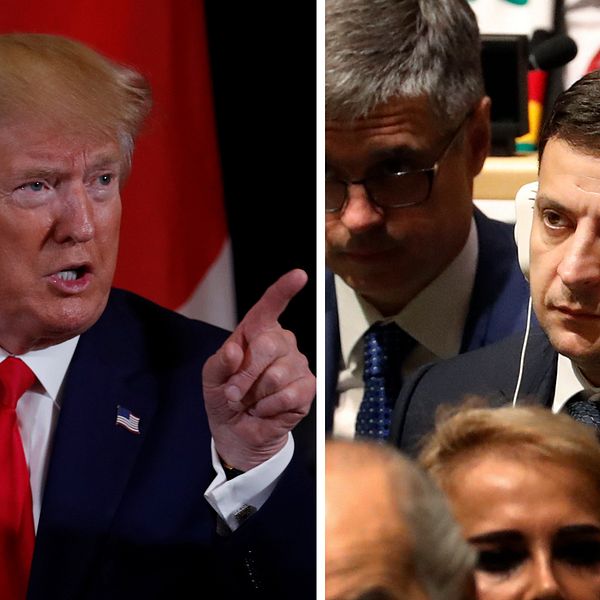 USA:s president Donald Trump och Ukrainas nyvalde president Volodymyr Zelenskyj.