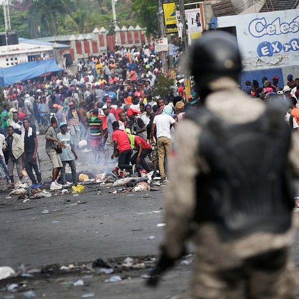 Tusentals människor i Haitis huvudstad Port-au-Prince protesterade mot landets president Jovenel Moïse på fredagen.