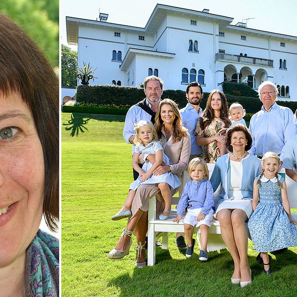 ”Sverige har ju inte monarki för att det är så modernt och jämställt utan för att man anser att det upprätthåller någon form av historisk kontinuitet”, säger Cecilia Åse. På bilden till höger syns hela kungafamiljen.