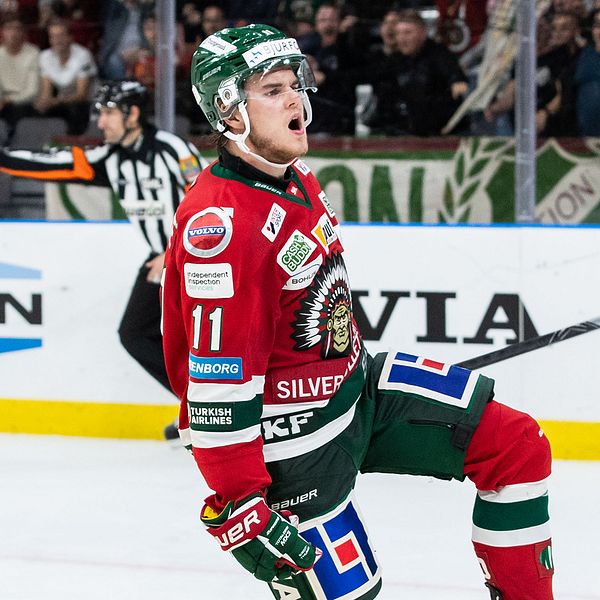 Samuel Fagemo jublar efter sitt andra mål mot Luleå.