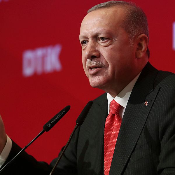 Turkiets president Recep Tayyip Erdogan kommer inte går med på USA:s uppmaning om vapenvilja i norra Syrien.