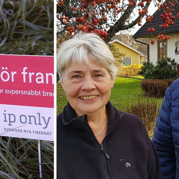 Paret Berit och Sven Bergqvist i Laggarberg framför sitt hus i Laggarberg, Timrå kommun