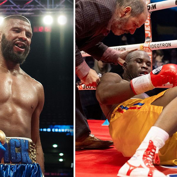 Vänster: Badou Jack. Höger: Adonis Stevenson i sin sista boxningsmatch, när han blev knockad i december 2018.