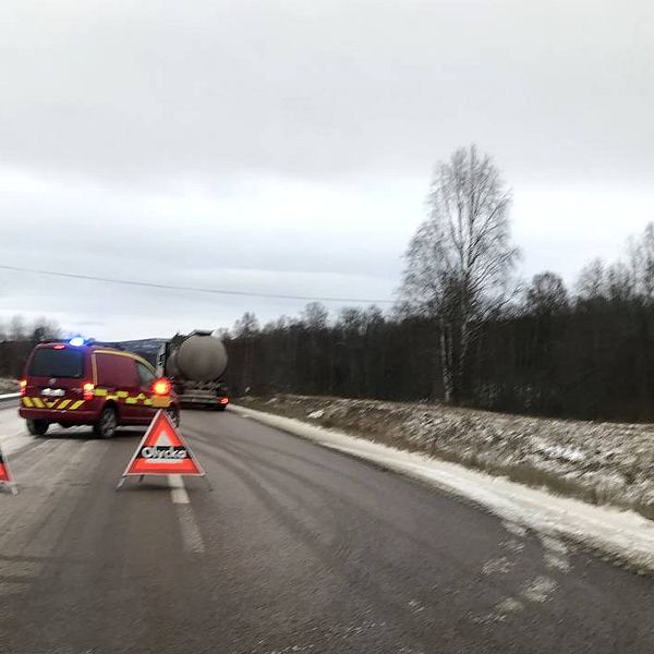 Olycka på E4 söder om Örnsköldsvik