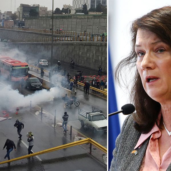 Utrikesminister Ann Linde fördömer våldet mot demonstranterna i Iran.